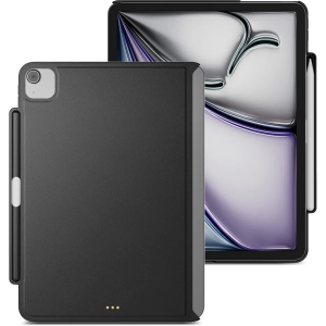 MAGEASY CoverBuddy for M3/M2 iPad Air 11” (2024-2025) - iPad Air Case Compatible with Magic Keyboard, Enhanced Thickness & Heat Dissipation, with Pencil Holder - Black (5.0 Leather)