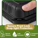 Hinged Take-Out Containers 9″ x 9″ BPA Free, Clamshell To Go Boxes Recyclable, Microwave & Freezer Safe Food Storage Boxes for Restaurants, Catering - Cake Slice Container - Black