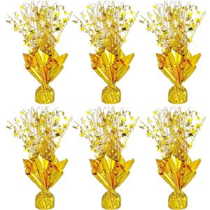 6 Pack Metallic Foil Spray Centerpiece Star,Gold Table Centerpieces for Party Birthday Wedding Anniversary Graduation Holiday Supplies Decor
