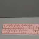 SEUNKWANG V3 Wireless Keyboard and Mouse with Single Backlit, Metal Panel, Bluetooth/2.4G Rechargeable Computer Keyboard and Mouse Combo Silent Lighted Full Size Cute Keyboards-Pink