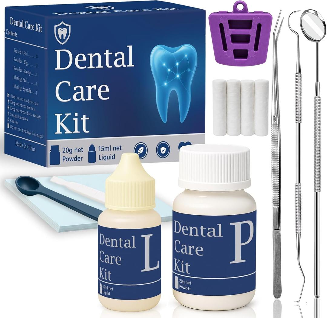 Zinc Oxide Eugenol Dental Cement Tooth Repair kit for Broken Teeth, Temporary Filling for Crowns, Tooth Filler, Cavity Filler for Teeth