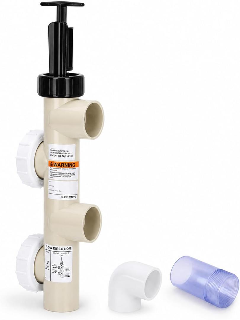 263064 PVC Push Pull Slide Valve, 2 Inch Backwash Valve