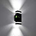 rosykite Motion Sensor Outdoor Wall Lights, Dusk to Dawn Exterior Light Fixtures with 3 Modes, Modern Up Down Wall Sconce, Waterproof Aluminum Porch Light for Garage, Patio, Front Door  Matte Black (1 Pack)