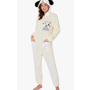 Peanuts Snoopy One Piece Pajamas for Women, Teens, Fleece Jumpsuit, Sleepwear, Loungewear, Cozy PJs, Gifts for Women, XL