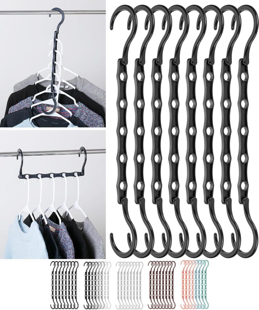 Mr. Pen- Space Saving Hangers, Black, 8 Pack, Clothes Organizers, Shirt Hangers, Magic Closet Space Savers