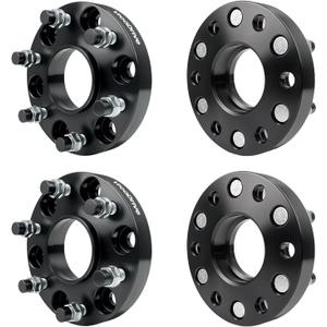 6x5.5 to 6x5.5 1" Wheel Spacers | Forged Spacers with 6 Lug 78.1mm 14x1.5 Studs | Black Wheel Spacers Adapters 4PC