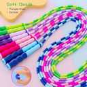 Jump Rope for Kids Girls and Boys, Soft Beaded Jump Ropes, Adjustable Skipping Rope, Tangle-Free Segmented Rope for Kid and Women Men Adults Exercise, Keeping Fit, Training - 9.2Ft (4Pack-PGBP)