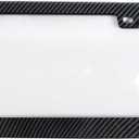 BLVD-LPF OBEY YOUR LUXURY Car License Plates Shield and Carbon Fiber Look Frame Combo 1 Pack Clear Bubble Design Novelty Plate Covers to Fit Any Standard US Plates Unbreakable 2 Holes Patented Design