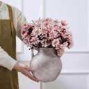 Ceramic Farmhouse Flower Vase with Handle,Vintage Terracotta Decorative Vase for Home Decor, Living Room, Table, Shelf, Mantle Fireplace, Coffee Dining Desk, Wedding Centerpiece - 9.05 Black Rustic