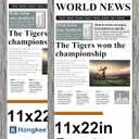 Hongkee 11x22 Newspaper Frame 2 Packs, Real Glass and Grey Wood Frame, Display Panoramic 11 x 22 Magazine Frames - Horizontal or Vertical Wall Mounting