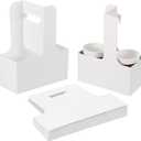 PATIKIL 2 Cup Drink Carrier with Handle, 20 Pack Kraft Paperboard to Go Coffee Cup Holder, Portable Disposable Handled Drink Carriers for Take Out Restaurant Food Service, White