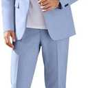 COOFANDY Men Suits Classic Fit 2 Piece Suit Set One Button Casual Blazer Wedding Bussiness Suit Separates L