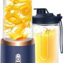 Personal Blender for Shakes & Smoothies, 400ml  2 To-Go Portable Cups & Lids, Easy Clean, High-Speed Mixer for Juices, Kitchen, Baby Food  Powerful Motor, Safe Double Tap (Purple) (Pink) (Blue)