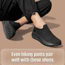 SHULOOK Non Slip Work Shoes for Women Slip Resistant Sneakers Mesh Slip On Food Service Shoes Chef Kitchen Restaurant Lightweight Comfortable Sock Shoes (Black)