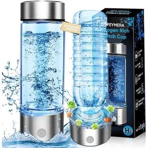 Upgraded Hydrogen Water Bottle Generator - Portable Rechargeable Hydrogen-Rich Water Machine, Rapid 3-Min for Enhanced Water Quality, Premium Travel-Friendly Design with SPE/PEM Tech (Silver)