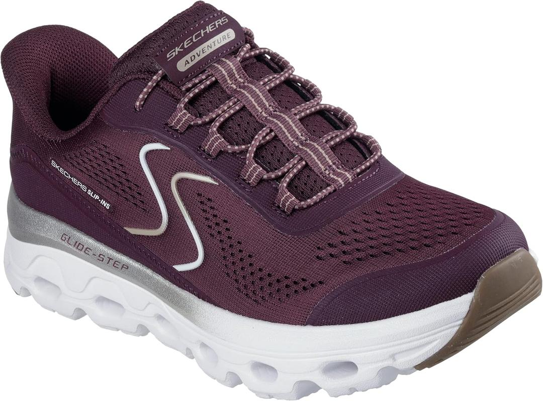 Skechers Womens Glide-Step Sole Hands Free Slip-ins (10, Bugd=burgundy/Gold)
