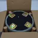 IBUYKE 13 Inch Foot Stool Ottoman with Storage, Round Small Foot Rest with Padded Seat and Wood Legs, Teddy Velvet Mini Footstool for Living Room Couch Bedroom Entryway, Green WBD006GR