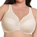 Baetty Bras for Women Underwire Plus Size Minimizer Bra for Heavy Breast Full Coverage Figure Support Womens Bra Unlined Cross Back Wide Straps Wire Unpadded Bras Beige 38H 38 H