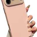 Caseative Solid Color Full Camera Lens Protection Compatible with iPhone Case (Pink,iPhone 17 Pro)