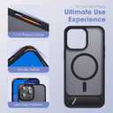 Compatible with iPhone 15 Plus Case [Compatible with Mag-Safe][Adjustable Kickstand][Military Grade Drop Protection] Translucent Phone Case for iPhone 15 Plus,Black