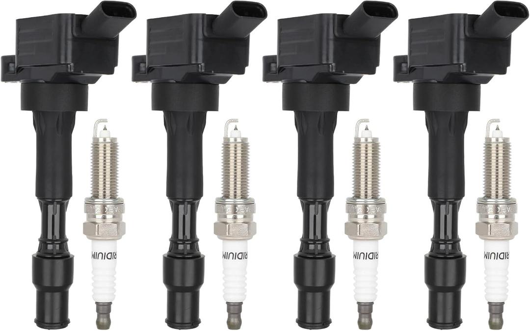 ECCPP UF816 4 ignition coils & 4 iridium Spark Plugs ILZKR8C8G 95125 for Hyundai 2017-2020 for Elantra 2018-20 for Kona 2019-20 for Veloster,2018-20 for Kia for Forte 20 for Soul 2.0L L4 GN10877
