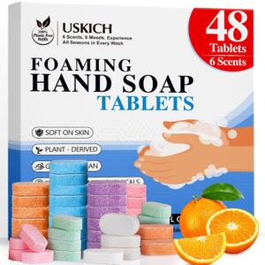 USKICH 48 Pack Foaming Hand Soap Tablet - Eco Friendly Cleaning Products,Variety Scents Refills Soap Tablets (48x8 Fl oz bottles) USKICH 48 Pack Foaming Hand Soap Tablet - Eco Friendly Cleaning Products,Variety Scents Refills Soap Tablets (48x8 Fl oz bottles)