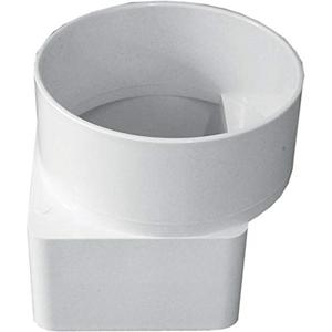 Downspout Adapter Duraspout Offset Downspout Adapter, Hub/Spigot End, Used To Connect Rain Gutter Downspouts To Underground Sewer Piping, White