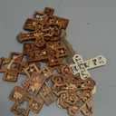 BBTO 16 Pcs Christmas Nativity Scene Cross Ornaments Religious Wooden Hanging 3D Ornament Christmas The Birth of Jesus Christian Cross Decorations for Tree Xmas