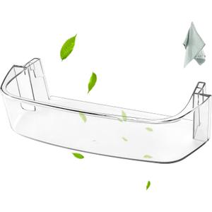 AMI PARTS WPW10430639 W10324876 Freezer Door Shelf Bin compatible with Whirlpool Kenmore Refrigerator Door Shelves-Fit for Freezer Side Door (transparent)-Send Scouring Pad
