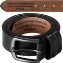 Mens Belt Gift Husband Personalized Belts for Men Engraved Leather Gift for Him Birthday Anniversary Wedding (36(waist34-35), Black)