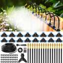 MIXC 100Ft 1/4" Drip Irrigation System,2026-Upgrade Garden Irrigation Kit with 16pcs Adjustable Copper Nozzles,Atomizing Watering System for Outdoor Plants,Raised Bed,Yard,Potted Plant,Lawn