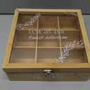 handrong Tea Box,Tea Bag Storage,Bamboo Teas Bag Holder Organizer,Modern Teas Caddy Chest with 9 Compartments and Clear Cover for Coffee, Tee & Sugar Pods, Packets & More