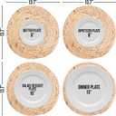 13.5 Woven Placemats, Round Rattan Placemats Set of 6, Natural Wicker Chargers for Dinner Plates, Heat Resistant, Easy to Clean, and Non-Slip Elegant and Practical Addition to Your Dining Table