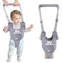 Baby Walking Harness Handheld Baby Walker Assistant Belt Adjustable Toddler Infant Walker Harnesses Standing Up and Walking Learning Helper with Detachable Crotch for 9-24 Month (Gray)