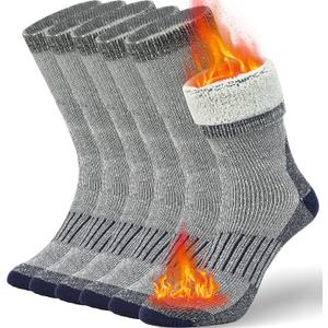 Buttons & Pleats Premium Merino Wool Hiking Socks Outdoor Trail Crew Socks (Small-Medium, A1-dark Gray (3 Pairs))