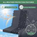 Summsun 4 Pack High Back Outdoor Chair Cushions, Water Resistant Patio Seat Cushion Set with Ties, Removable Covers, Non-Slip Bottom for Garden Lawn Patio Furniture, 44 x 20 Inch, Dark Grey