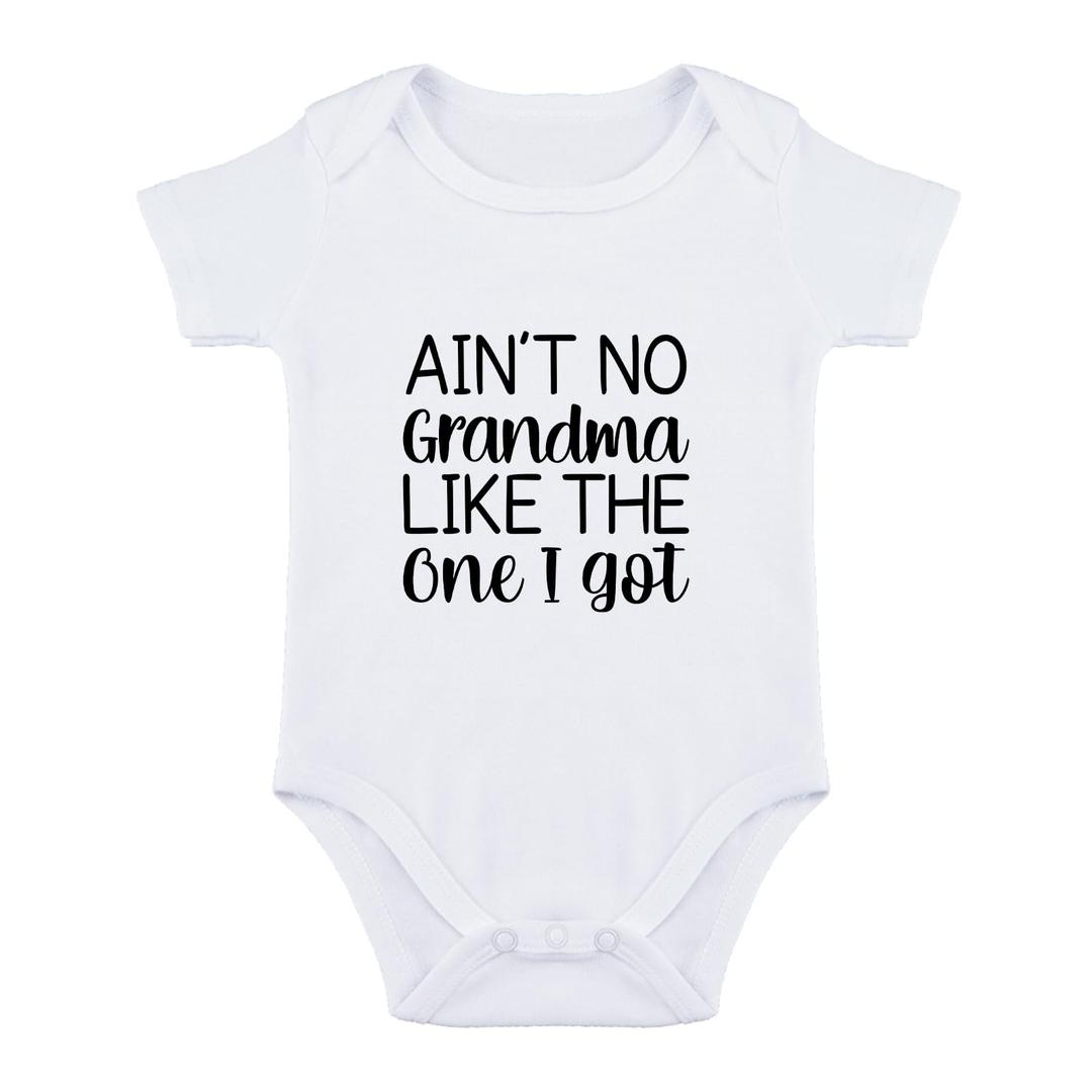 SproutJoy Grandma Bodysuit for Baby Grandma Baby Clothes I Love My Grandmas Loves Me Babies Clothes 6M