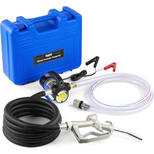 Orion Motor Tech Diesel Transfer Pump Kit, 12V Fuel Transfer Pump Kit with Nozzle & Hoses, Portable Electric Fuel Pump for Kerosene Diesel with Carry Case, Automotive Self Priming Oil Extractor