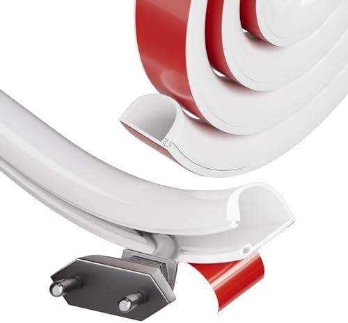 Silicone Cord Hider Wall for 1 Cable,Side-Opening Cord Covers for Wire on Wall,Self-Adhesive Cable Hider Raceway,Small TV Wire Hider, Flexible MINI TV Cord Hider for Wall Mounted TV(39''-White)