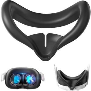 Silicone Face Pad Cover for Meta Quest 3, Soft, Durable, Washable, Lightproof Anti-Leakage Face Pad for Oculus/Meta Quest 3 Accessories
