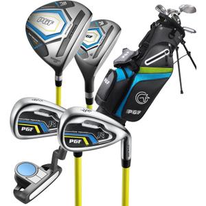 PGF Gold TP JR Kids Junior Golf Club Set  Lightweight Junior Golf Clubs with Stand Bag for Boys & Girls ([Ages 710][5056"])