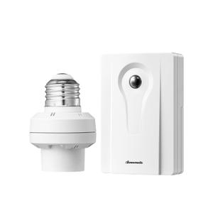 DEWENWILS Light Sensor Socket, Dusk to Dawn Sensor Socket with Sensor, 50M Signal Range, E26/ E27 Base Automatic Dusk to Dawn Light Socket for Porch Light Floodlight, 1 Sensor + 1 Light Socket