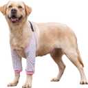 Dog Elbow Protector, Elbow Sleeves with Mesh Pad for Medium Large Dogs Prevent Licking Wound(Pink Flower,XL) (XL-Length 11'' Knee Girth &lt;9.4'', Pink Flower)