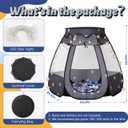 Pop Up Play Tent with Star LightNeutral Toy for Boy Girl Birthday Gifts, Portable Ball Pit with Outdoor Carry Bag, Collapsible Kids Tent for Toddler Indoor Activity Playhouse,NO Balls(Black)