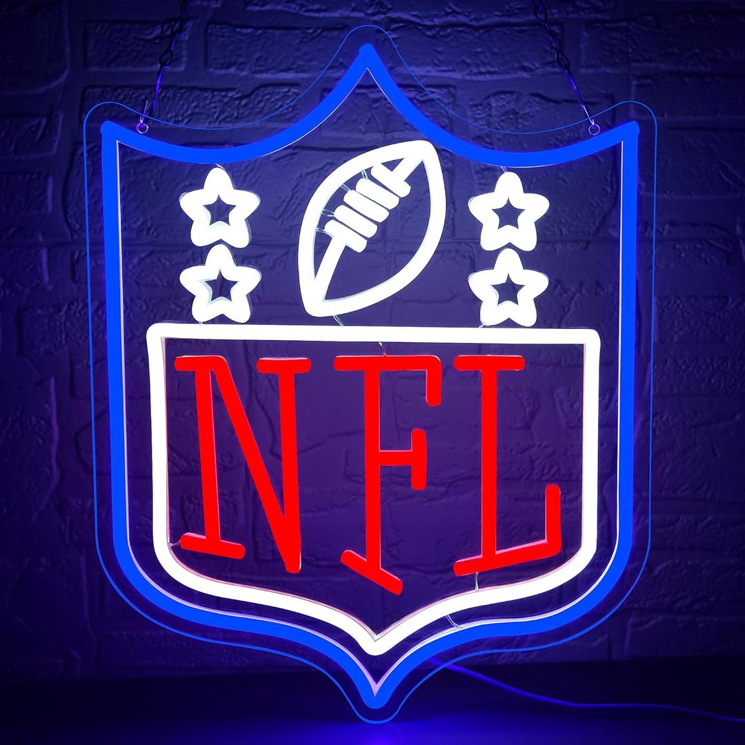 Football Neon Sign for Wall Decor Dimmable Football Led Neon Light for Man Cave or Garage Club Bedroom Birthday Gifts for Rugby Fans 5V USB Powered Size15.7 * 11.8In(ZYLD173)