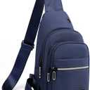 Seoky Rop Sling Bag Crossbody Backpack for Men Women Multipurpose Chest Shoulder Bag for Travel Hiking Daypack Blue (Medium)