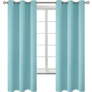 BGment Blackout Curtains - Grommet Thermal Insulated Room Darkening Bedroom and Living Room Curtains, Set of 2 Panels (42 x 63 Inch, Baby Blue)