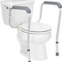 Medline Toilet Safety Rail For Seniors with Easy Installation, Height Adjustable Toilet Safety Frame, Bathroom Assist Rail with Armrests, Bathroom Safety, 250 lb. Weight Capacity