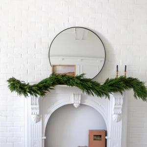 Dingion 1 Pcs 9 ft Christmas Cedar Garland - Thick & Lush, Soft Realistic Artificial Faux Cedar Cypress Pine Garland for Holiday Christmas Winter Home Table Mantel Wall Indoor Seasonal Decoration