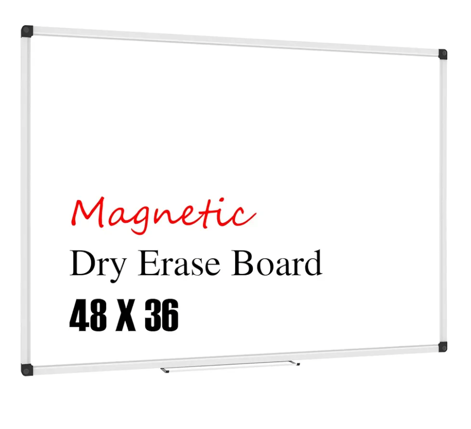 XBoard Magnetic Whiteboard 48 x 36, White Board 4 x 3, Dry Erase Board with Detachable Marker Tray